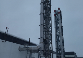 Дымовые трубы ф800мм на мачтах высотой 25 метров